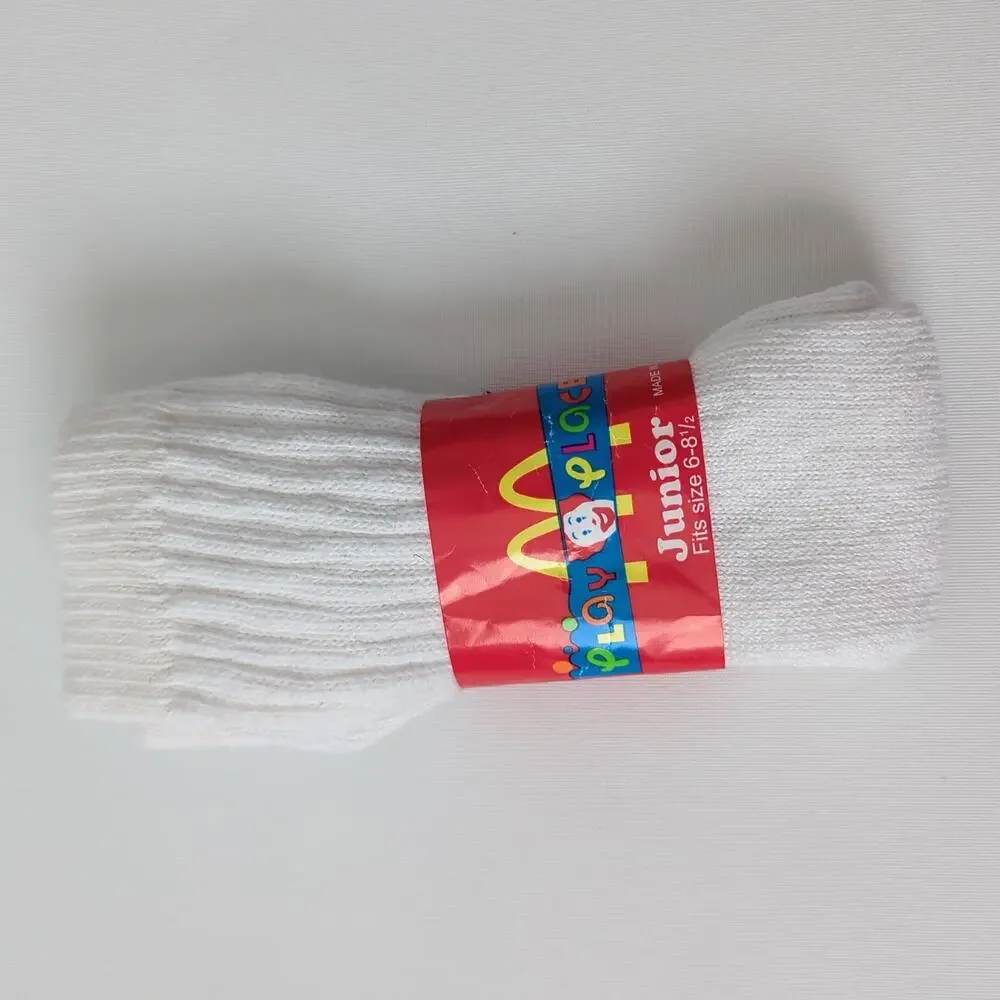 NWT Vintage Kids Socks McDonalds Playplace Junior Size 6-8 1/2 Child‎ Unisex 80s